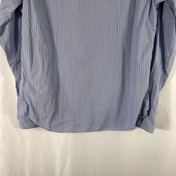 Suitsupply Dress Shirt Men's 16.5 42 Blue Striped Egyptian Cotton Long Sleeve - Picture 7 of 7